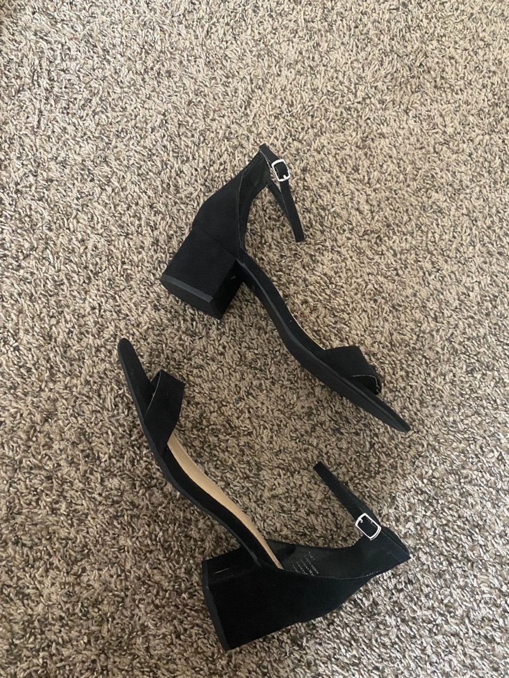 New York & Company Black Open Toe Block Heel